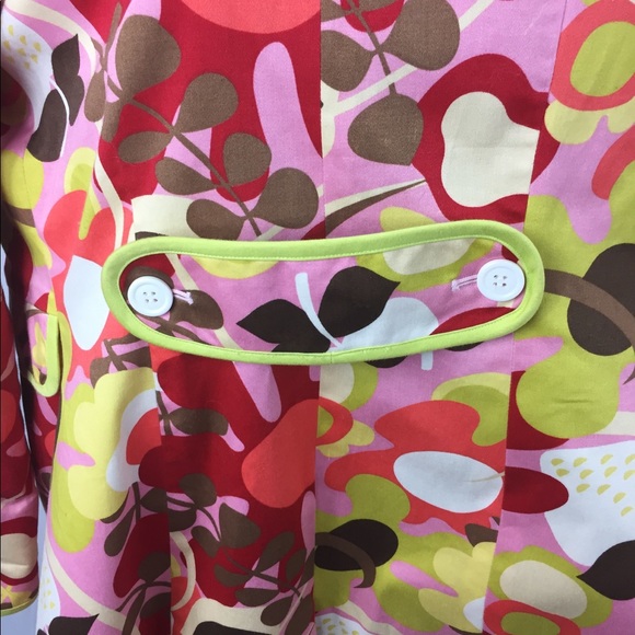 Spring dress Coat sz 4 floral colorful lined - Picture 6 of 8